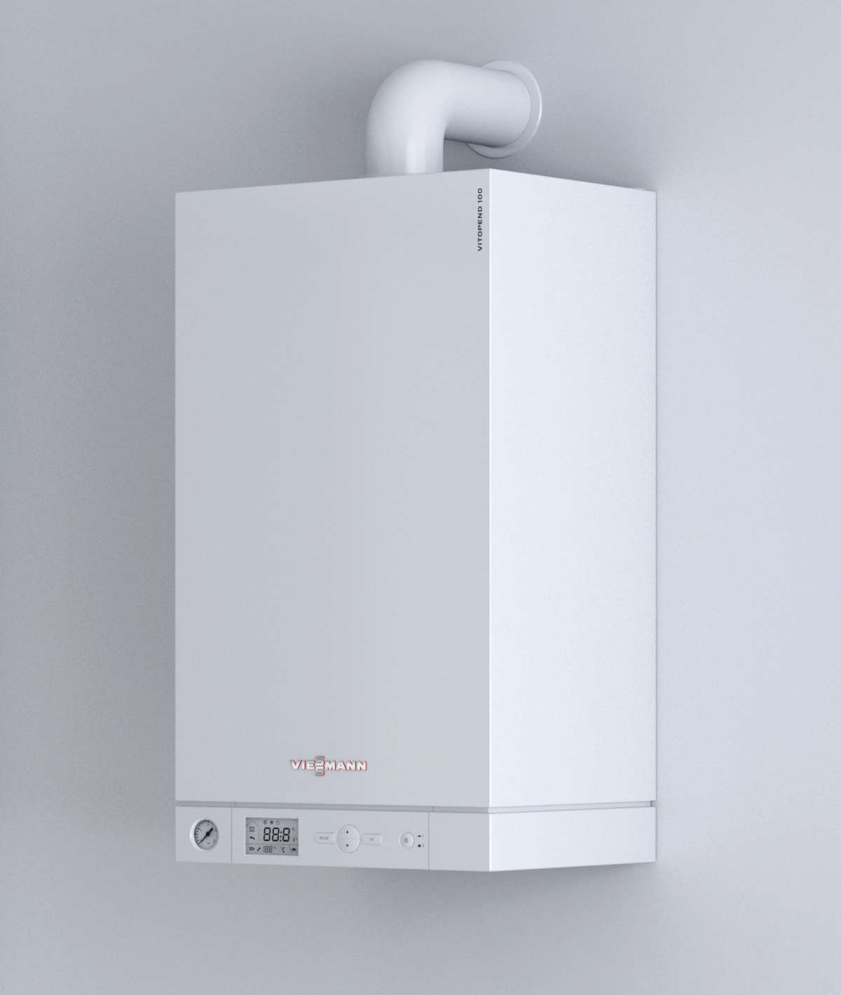 Photo of a Viessmann boiler installed neatly on the wall